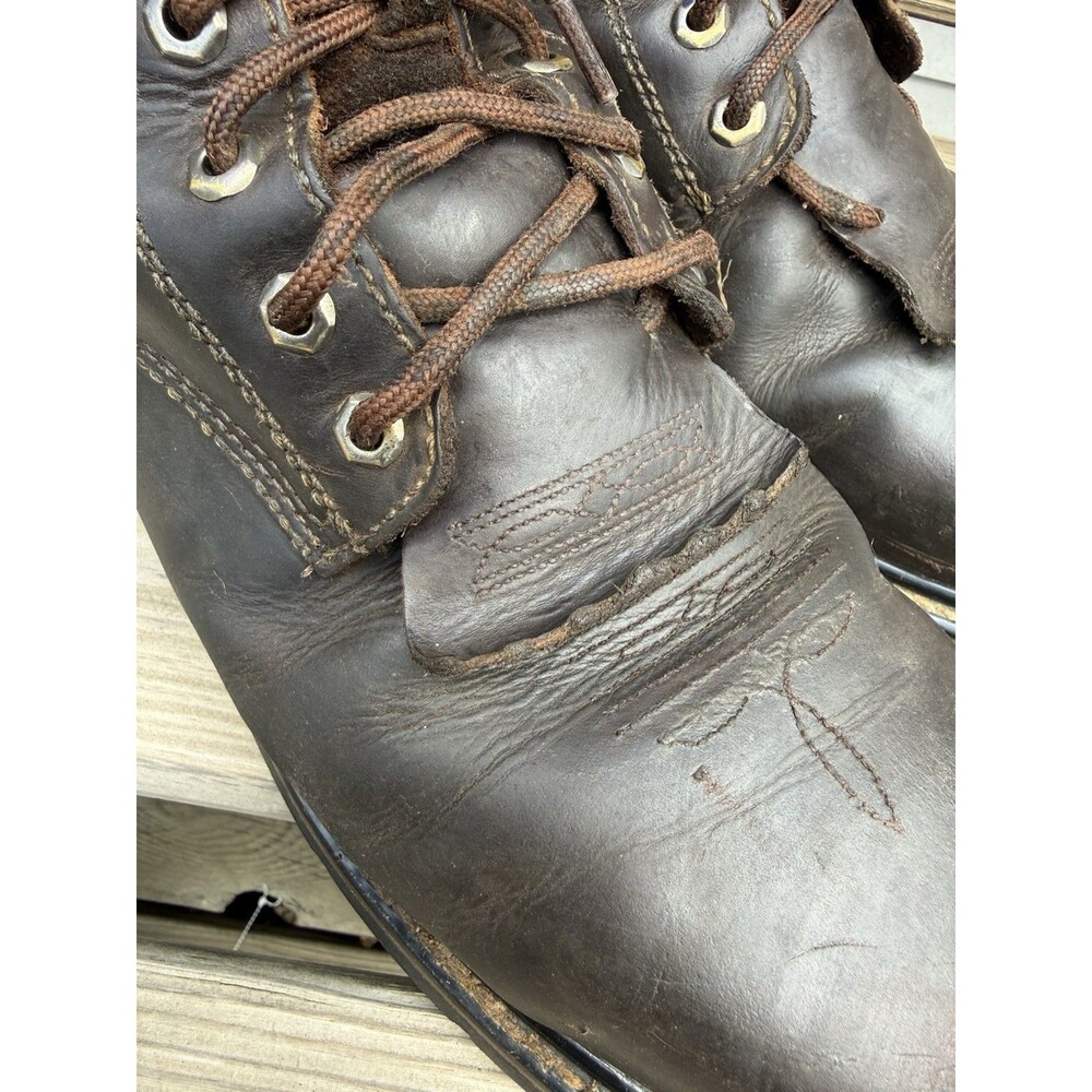 Cody James Kiltie Leather Comp Toe Work Boot Men's Size 12D Square Toe Lace Up - Picture 8 of 9